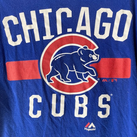 Chicago Cubs Tee Shirt Women’s Medium (10-12) Majestic MLB - Picture 3 of 5
